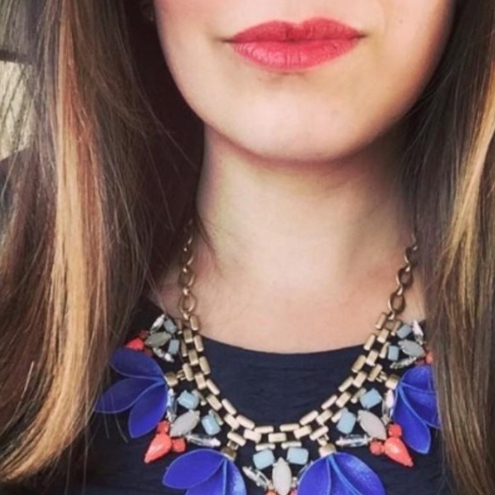 Stella & Dot | Gorgeous GOLD Cobalt Blue & Bright Orange Leather Melia N… - Picture 5 of 8